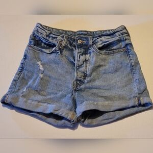 High Rise,  O.G. Straight, Old Navy Rolled Cuff Blue Jean Denim Shorts, 8